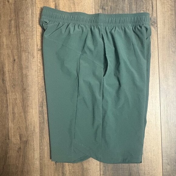 Vintage Adidas Mens Green Athletic Shorts Large Drawstring Elastic Waistband - Picture 3 of 8